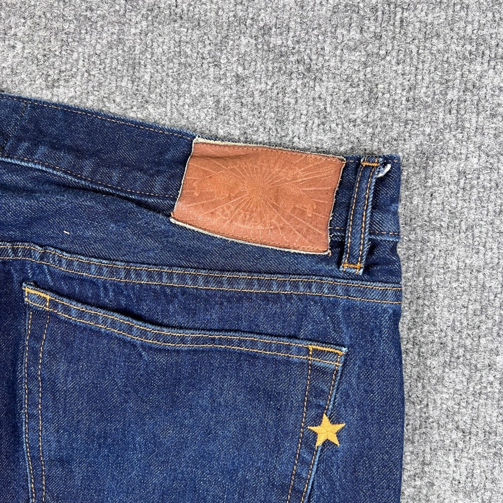 Brave Star Selvage Jeans Mens 38x32 Blue Dark Wash Selvedge Straight Made in USA - Picture 6 of 14